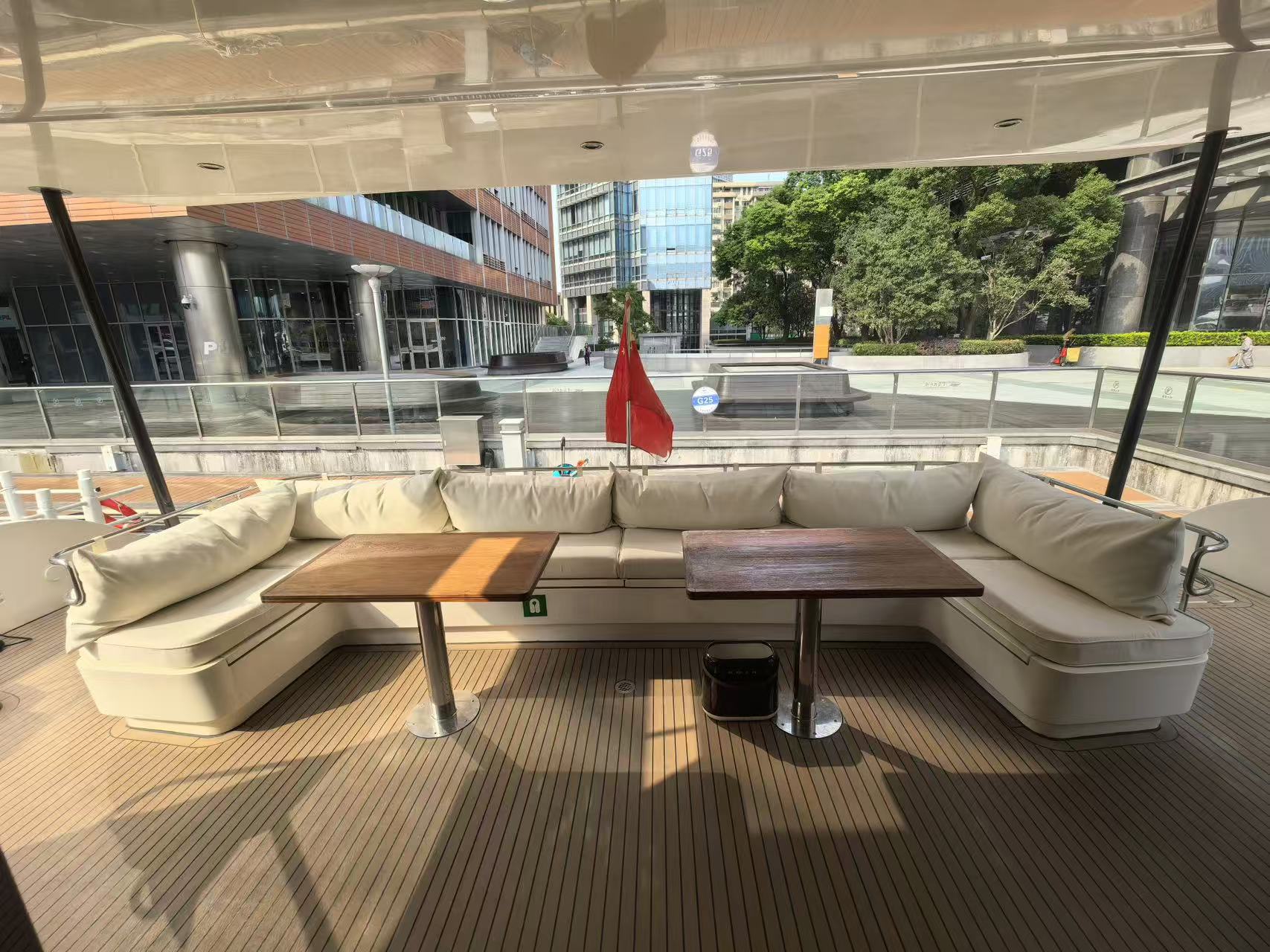 Flybridge lounge seating of Mazarin 55 sailing catamaran