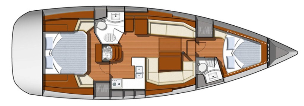 Cockpit of Jeanneau Sun Odyssey 42i