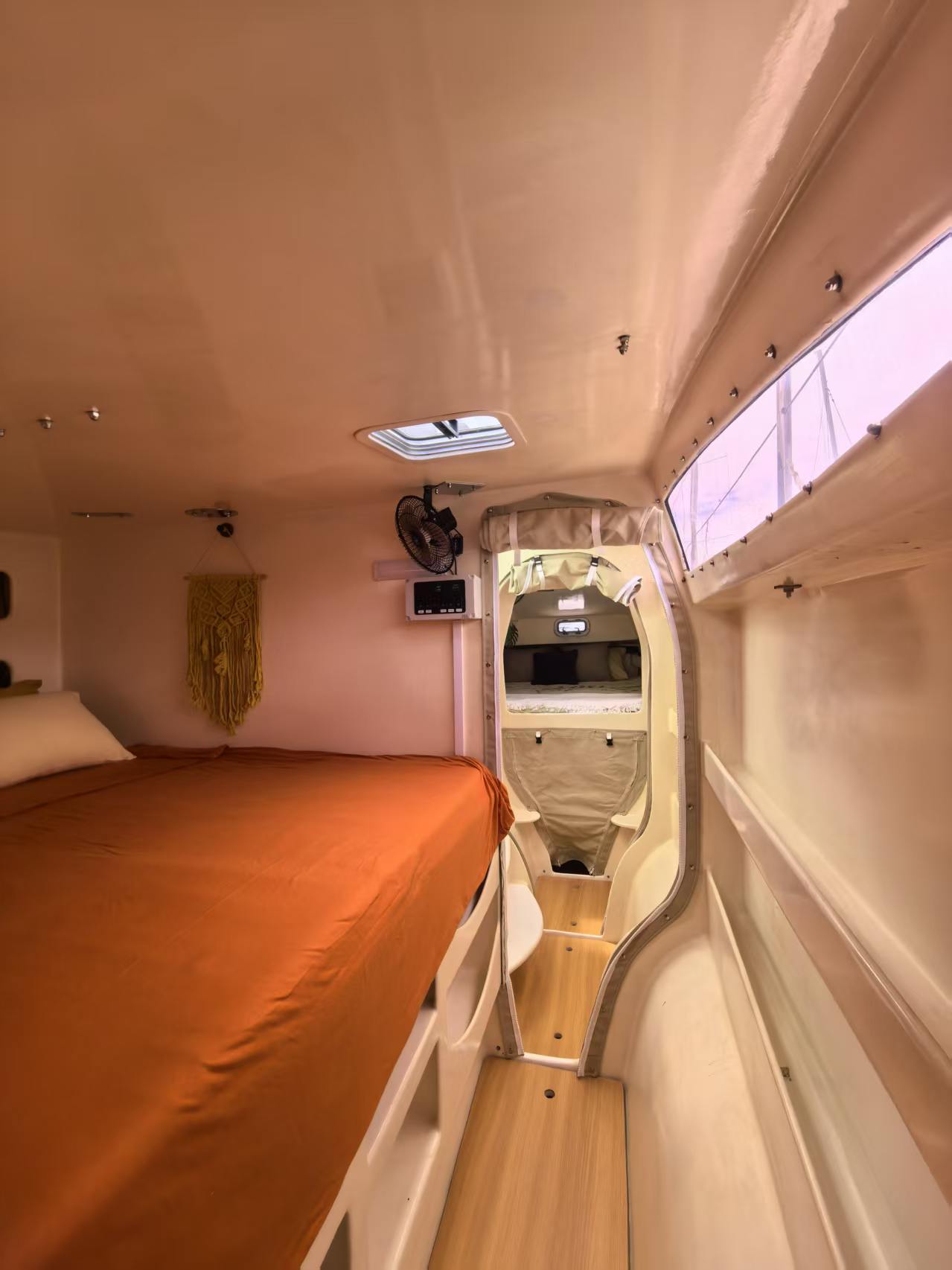 Andaman Dream orange cabin and passage to the forward berth