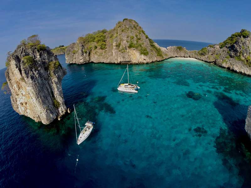 Coral reef and tropical fish near Koh Haa