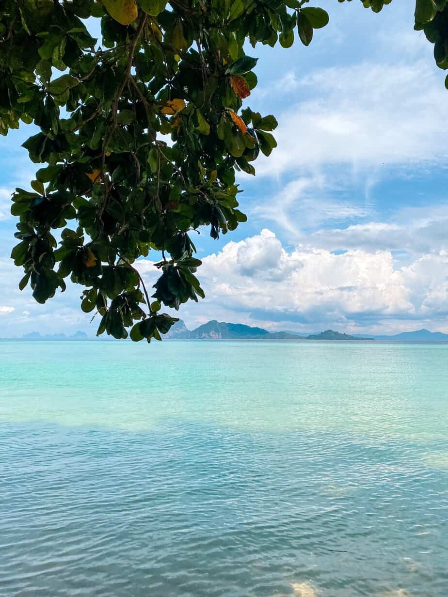 Shallow turquoise water near sandy beach similar to Koh Kradan