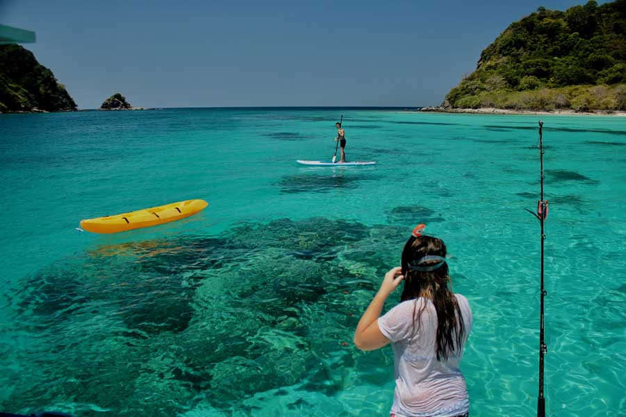 Multiple shades of blue water near Koh Rok