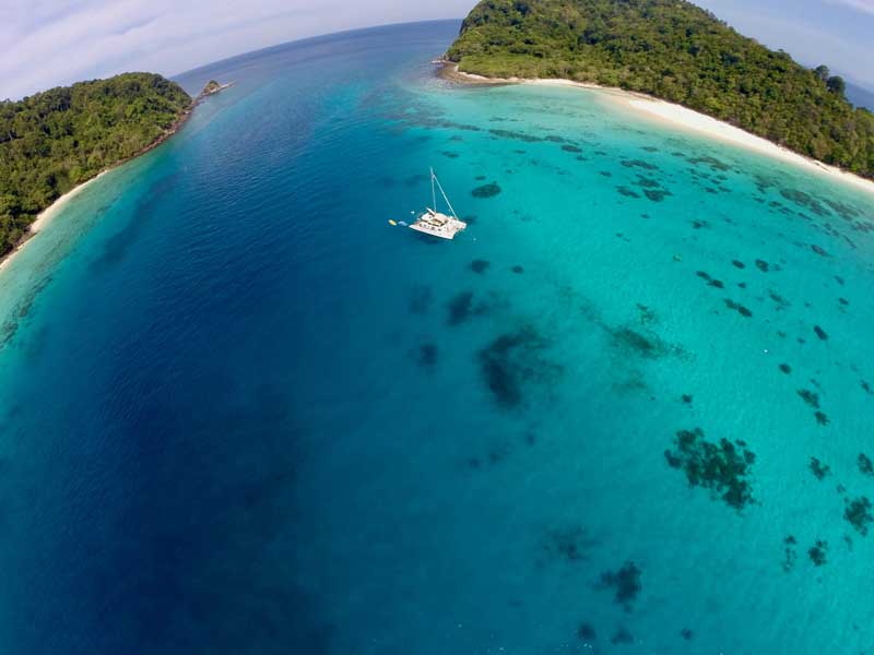 Coral reef and fish in the waters off Koh Rok