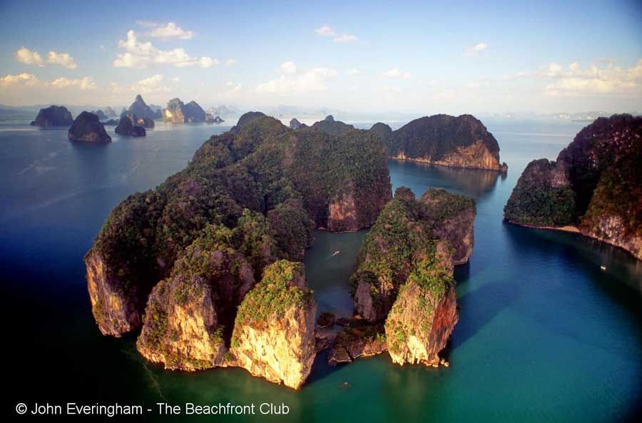 Kayaking between limestone cliffs in Phang Nga Bay
