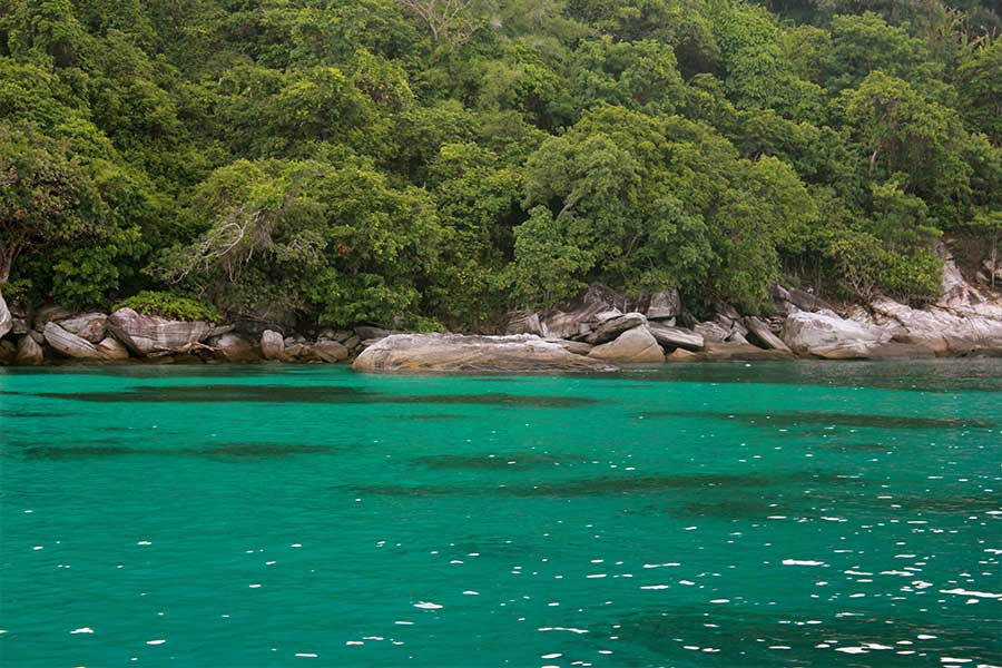 White-sand beach and turquoise water at Racha Islands